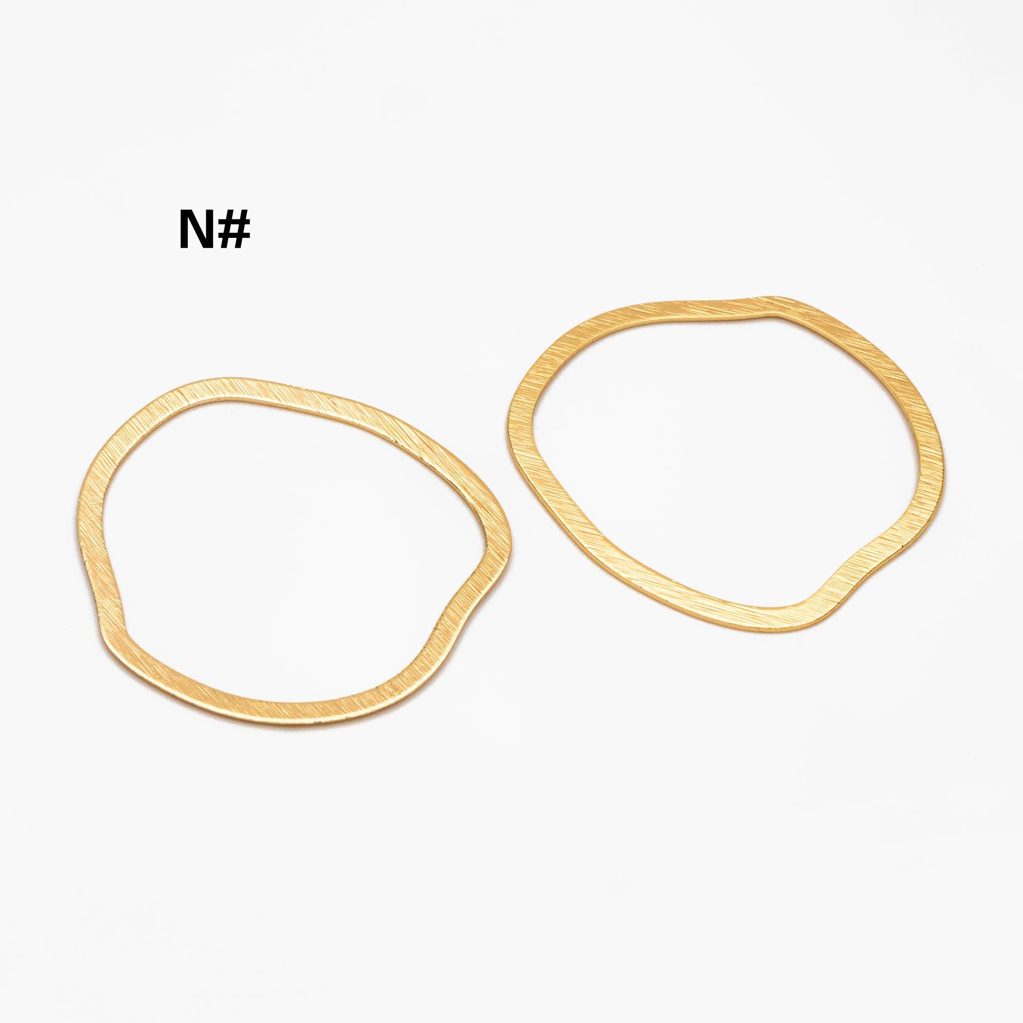 10pcs Gold/ Silver Brushed Geometric Charm Connectors, 18K Gold/ Rhodium Plated Brass Earring Findings (GB-3817)